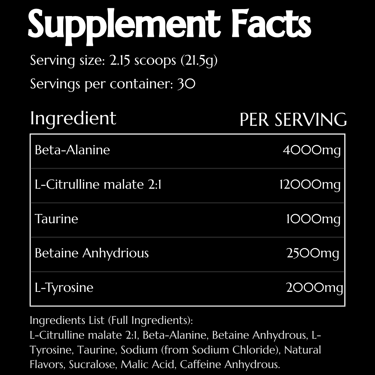 Vengeance Pump Pre-Workout