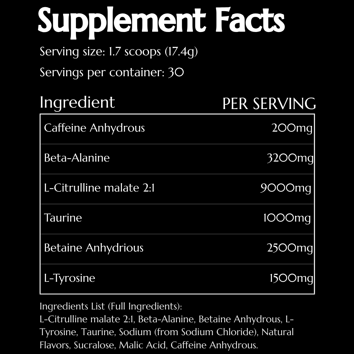 Vengeance Balanced Pre-Workout